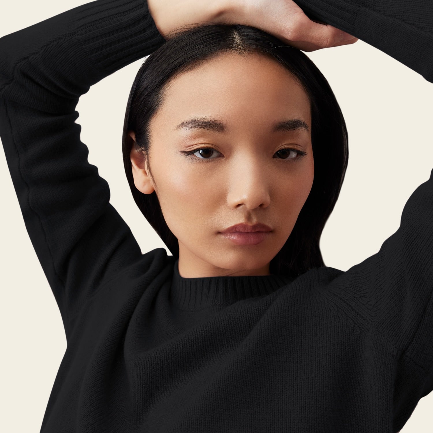 Womens | Mila Cashmere Boxy Crop Sweater | Black