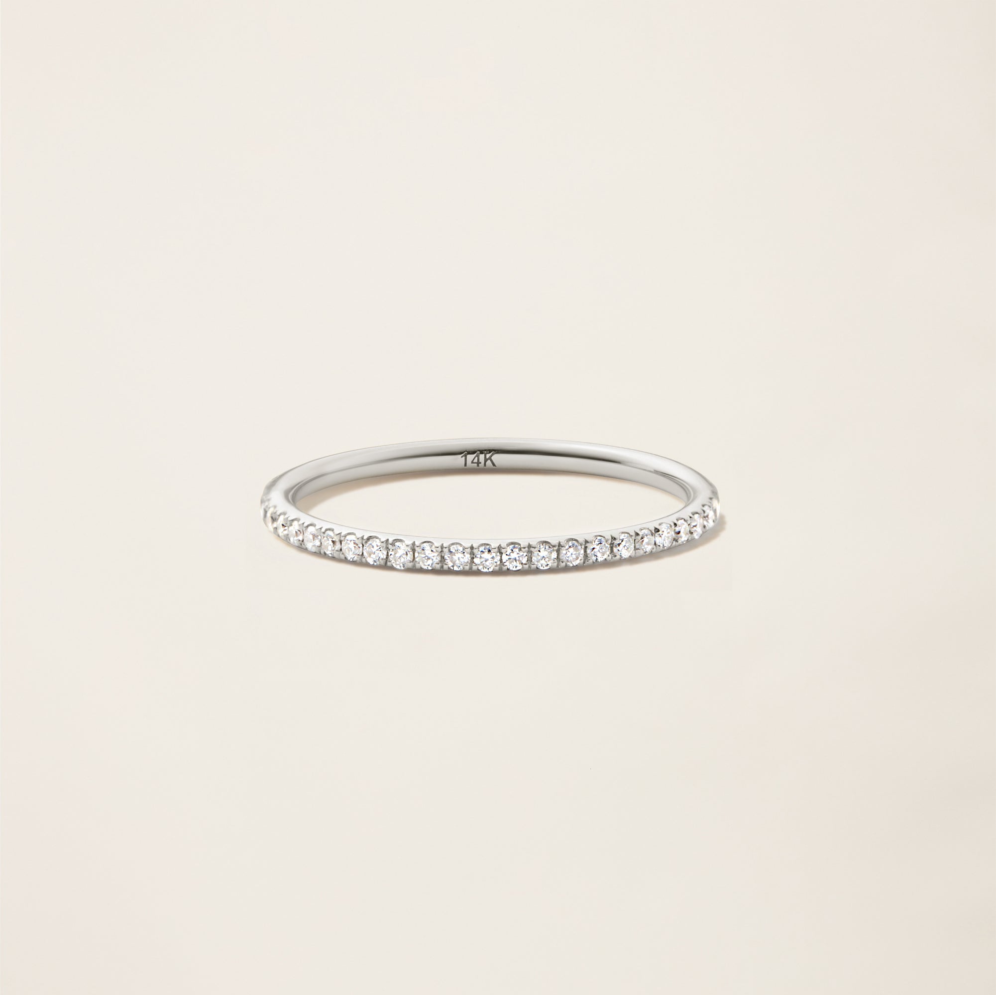 Womens | 14K Solid White Gold | Petite Eternity Band | 0.30 CTW Diamonds
