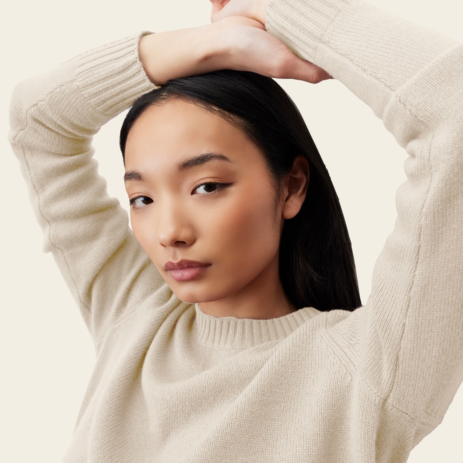 Womens | Mila Cashmere Boxy Crop Sweater | Ivory