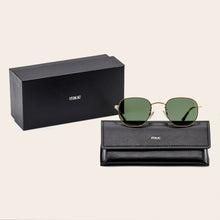 Womens | Nico Hexagonal German Stainless Steel Sunglasses | Gold
