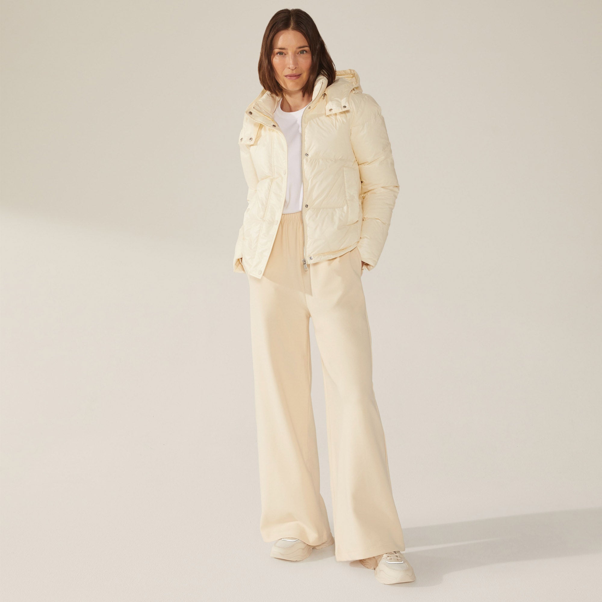 Womens | Adeline Hooded Down Puffer Jacket | Cream