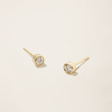 Womens | 14K Solid Yellow Gold | Bezel Studs | 0.20 CTW Diamonds