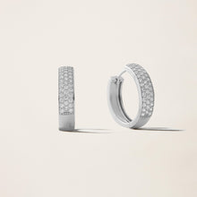 Womens | 14K Solid White Gold | Micro Pave Huggie Earrings | 0.50 CTW Diamonds