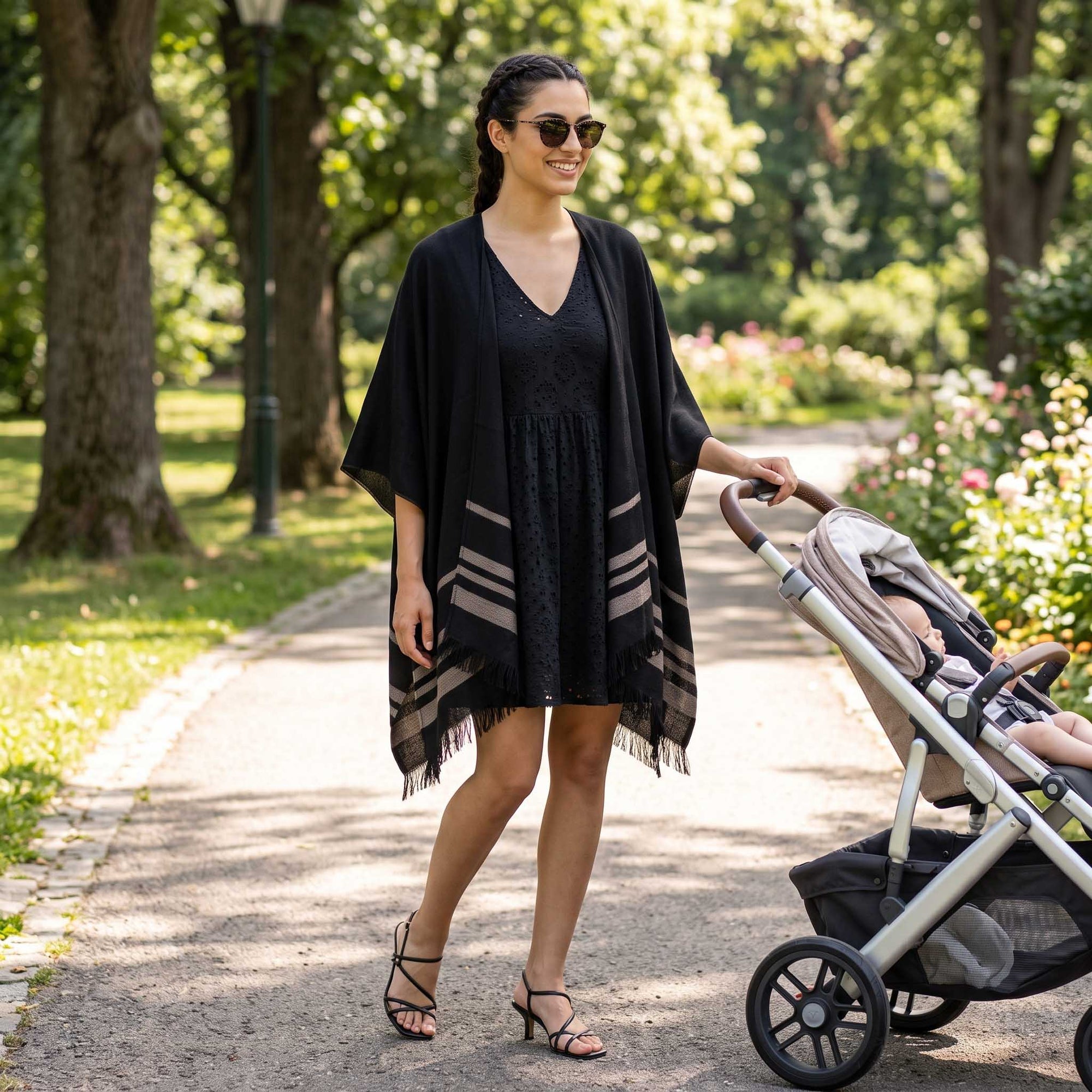Women | Sail Kimono | Black / Taupe
