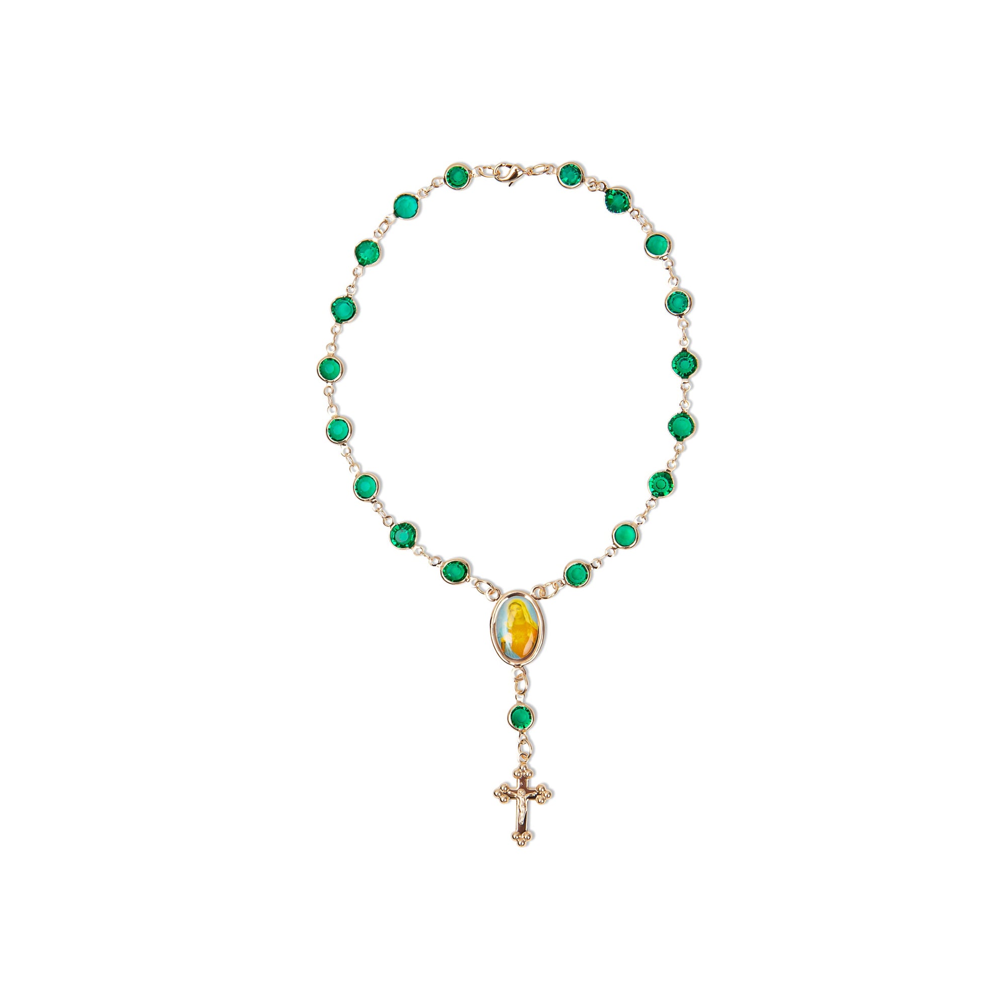 The Emerald Rosary Anklet | Gold filled 18KT Gold Vermeil