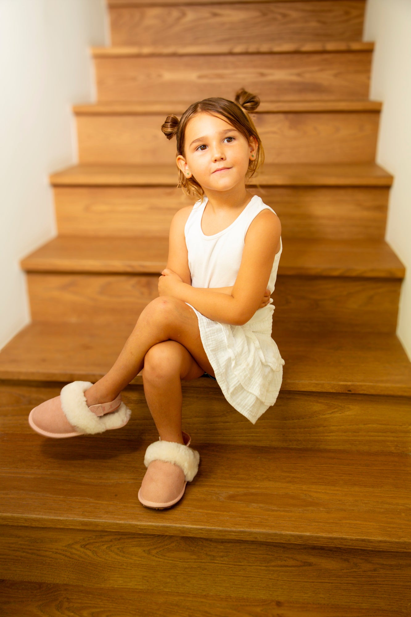 KIDS SLINGBACK MULE CHESTNUT (ELASTIC) - Australia Luxe Collective