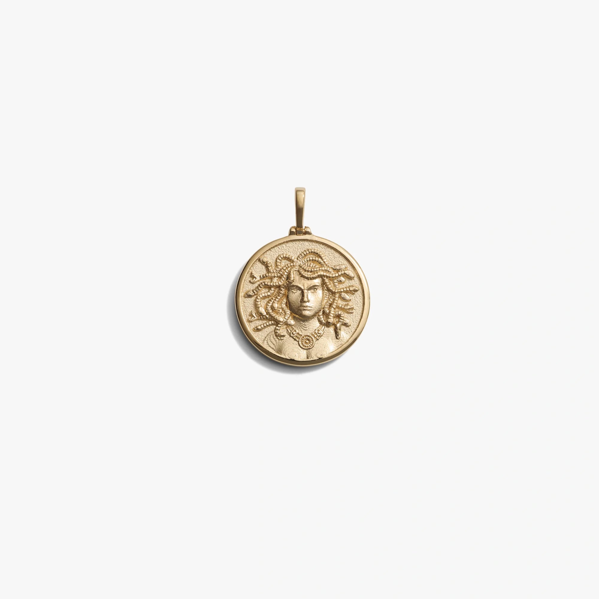 Awe Inspired Pendants 14K Yellow Gold Vermeil / Medusa Goddess Coin Pendant
