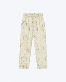 Jain Printed Twill Silk Pants | Line Drawing Small Scale