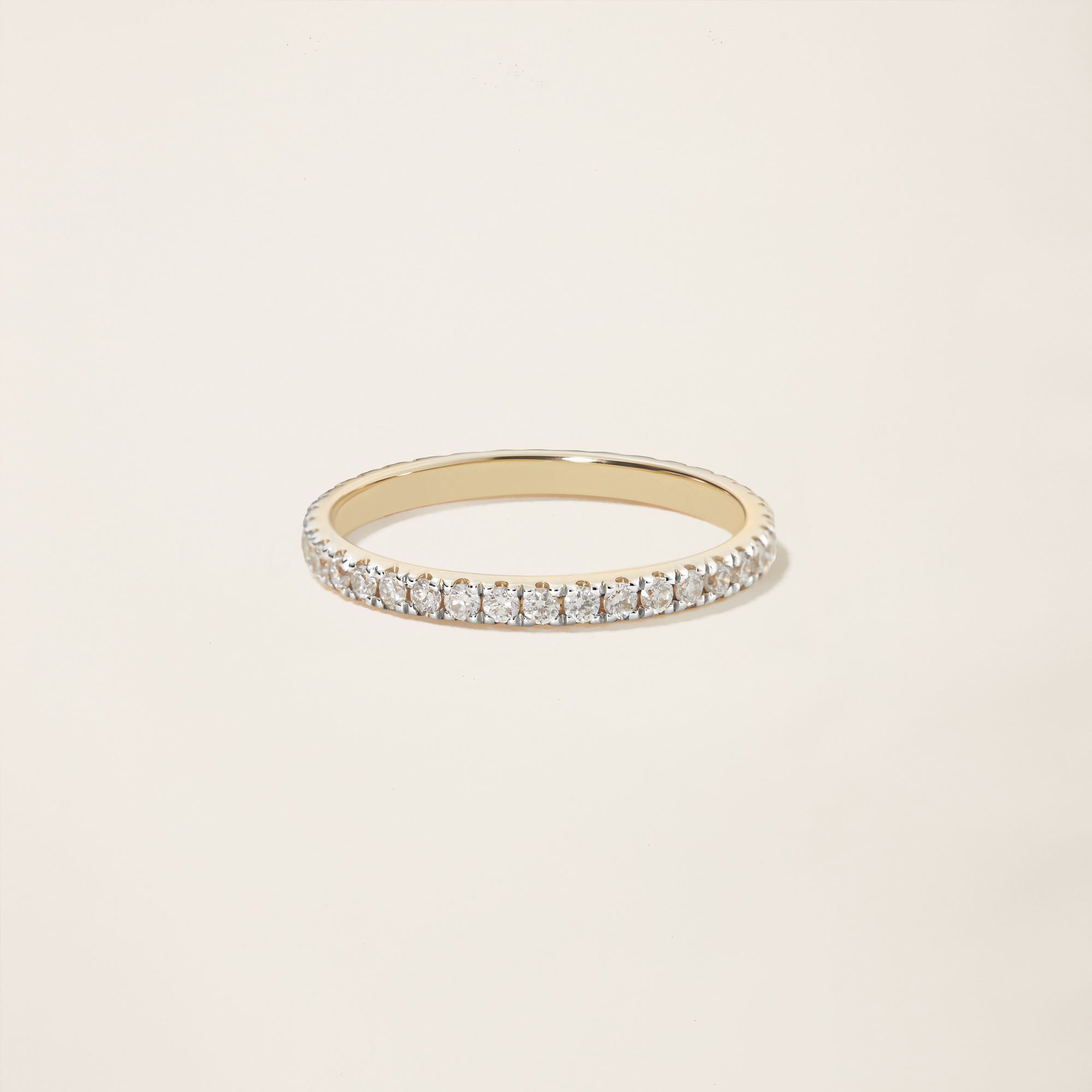 Womens | 14K Solid Yellow Gold | Eternity Band | 0.59 CTW Diamonds