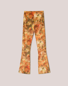 Milena Printed Stretch-Velvet Pants | Hazy Floral Orange