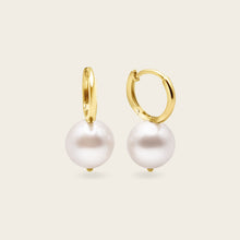 Womens | 14K Solid Yellow Gold | Large Pearl Huggies | Freshwater Pearls