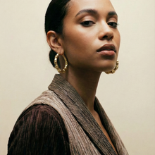 The Bamboo Hoop Earring | 18KT Gold Plated Brass