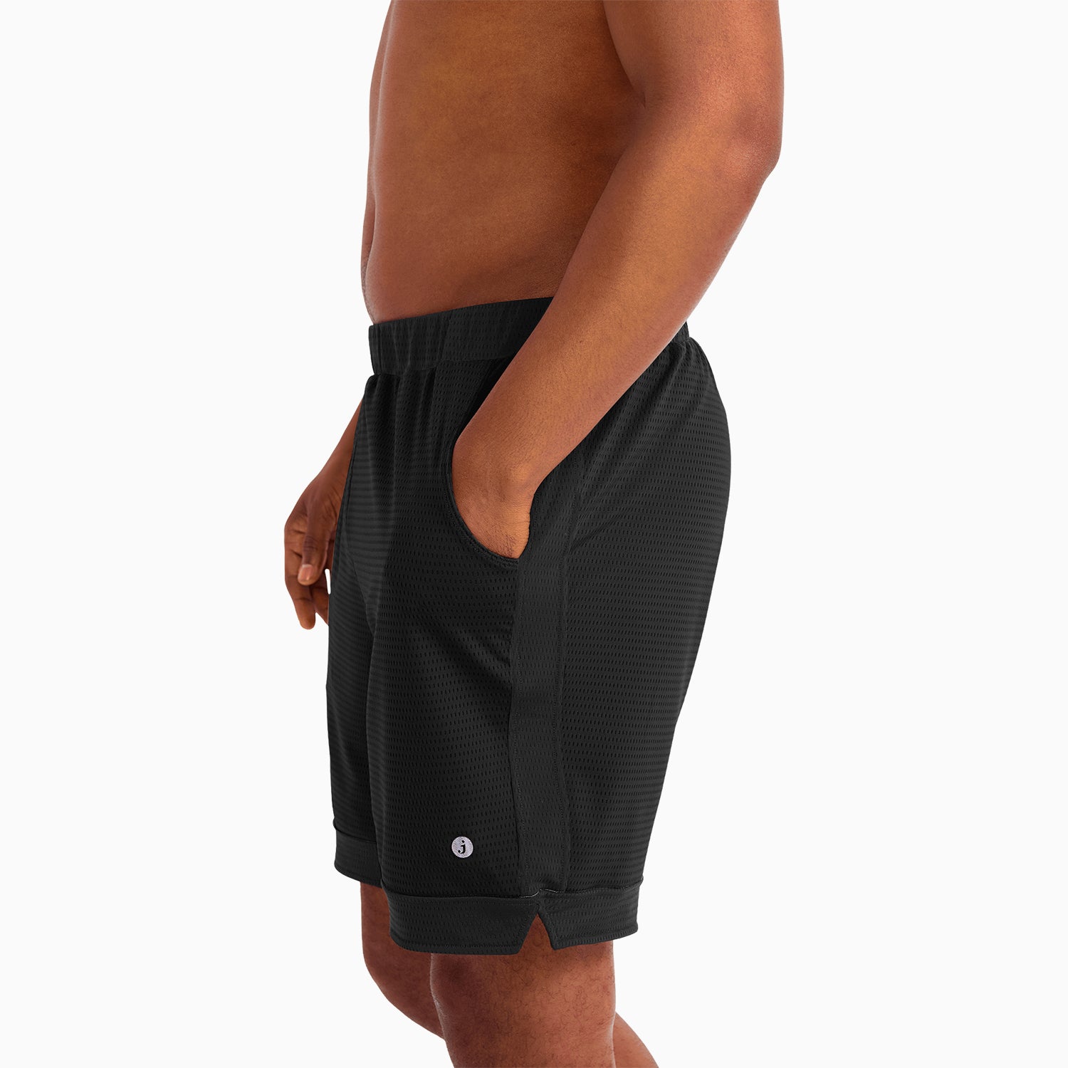 Breathable Mesh Lounge Shorts with Modal Lining | Black