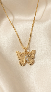 The Butterfly Initial Pendant Necklace | Gold Vermeil