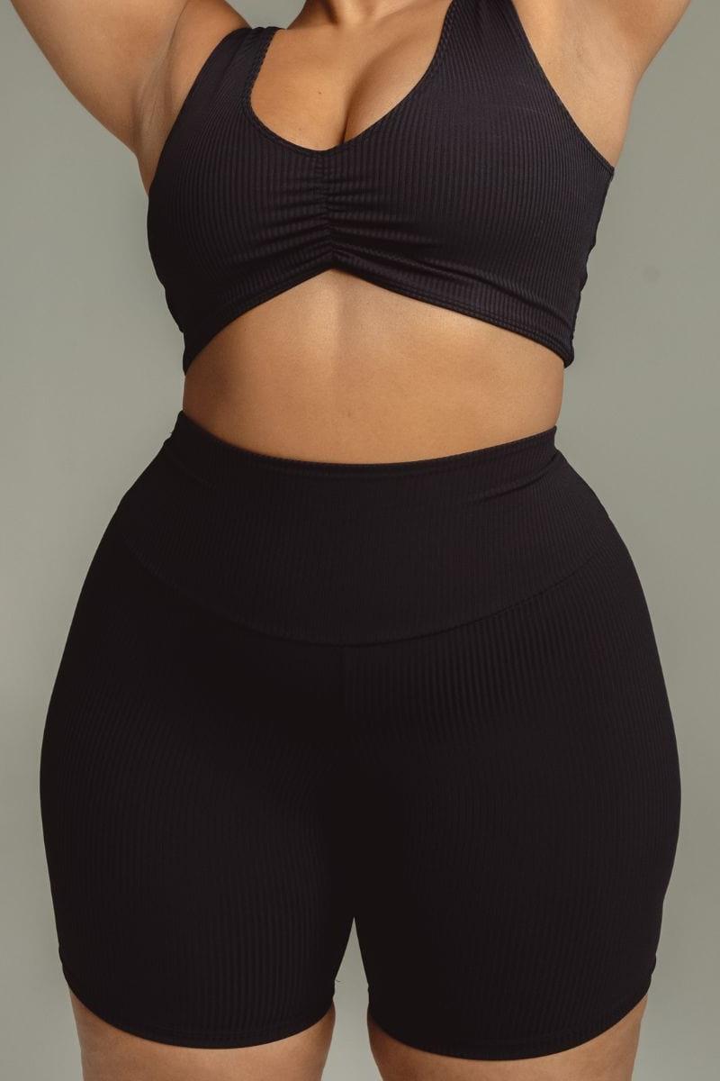 Midi Bike Short | Black Rib