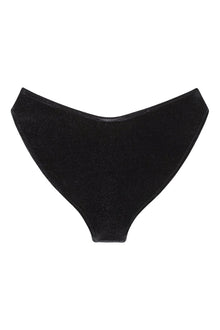 Added Coverage Lulu Zig Zag Stitch Bikini Bottom | Black Velvet
