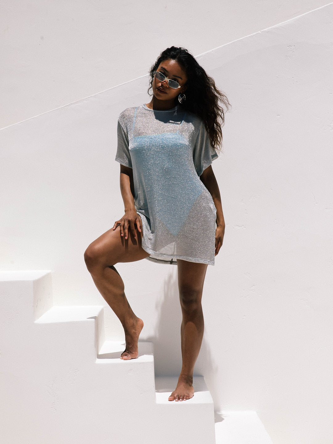 Beam Tunic | Metallic Silver