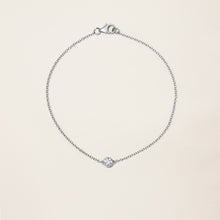 Womens | 14K Solid White Gold | Solitaire Bezel Bracelet | 0.15 CTW Diamonds