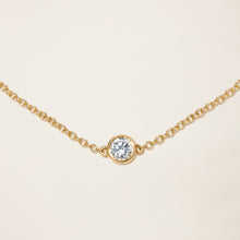 Womens | 14K Solid Yellow Gold | Solitaire Bezel Bracelet | 0.15 CTW Diamonds