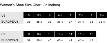 Product size guide