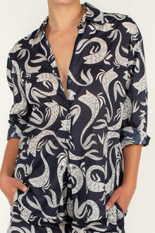 Cora Shirt | Serpentine Blue