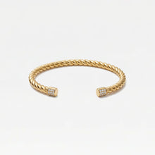 The Iced Out Rope Bangle | 18Kt Gold Vermeil