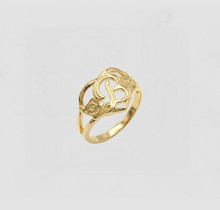The Gold Cutout Flower Heart Letter Ring | 18Kt Gold Vermeil