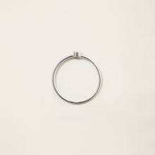 Womens | 14K Solid White Gold | Solitaire Bezel Ring | 0.065 CTW Diamonds