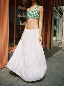 Organic Stretch Sports Bra | Basil Gingham