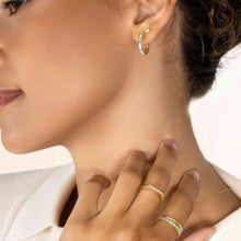 Womens | 14K Solid Yellow Gold | Mini Baguette Studs | 0.10 CTW Diamonds