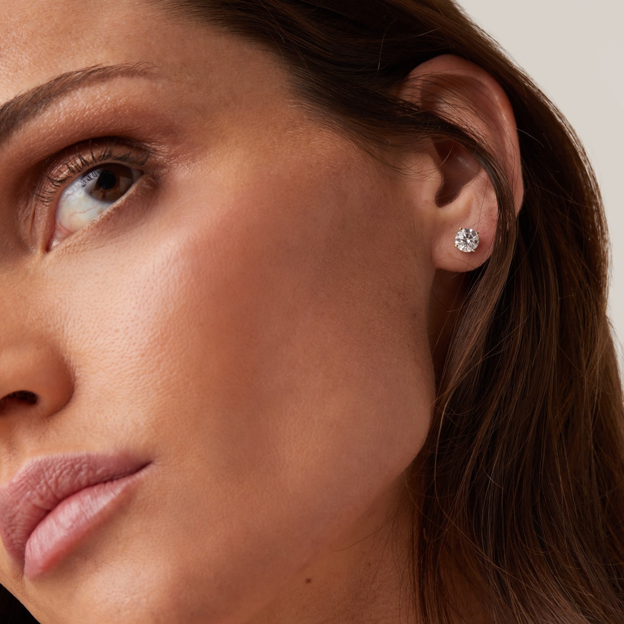 Womens | 18K Solid White Gold | Dalton Solitaire Studs | 1.5 CTW Diamonds