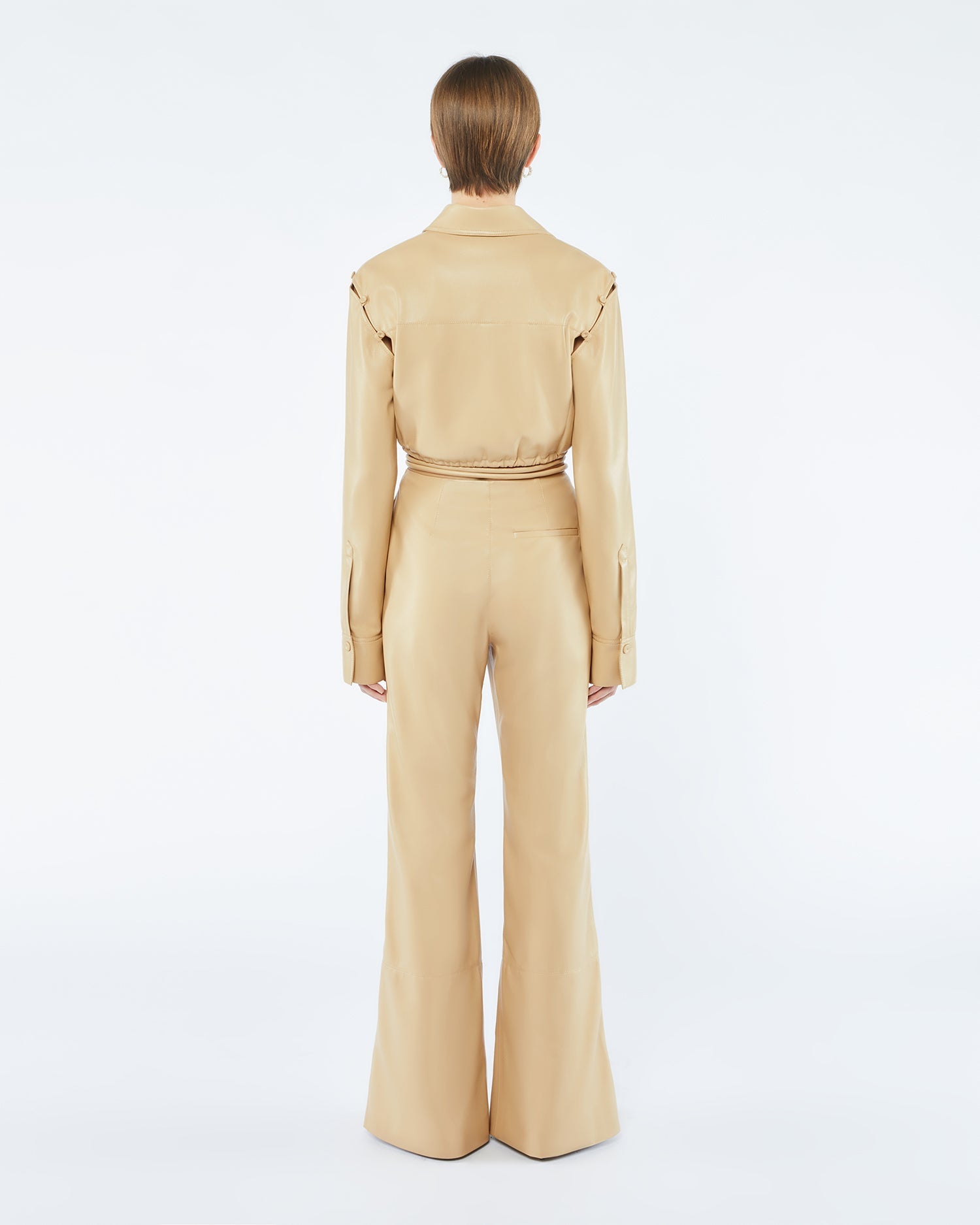 Womens | Evi Okobor Alt-Leather Pants | Almond