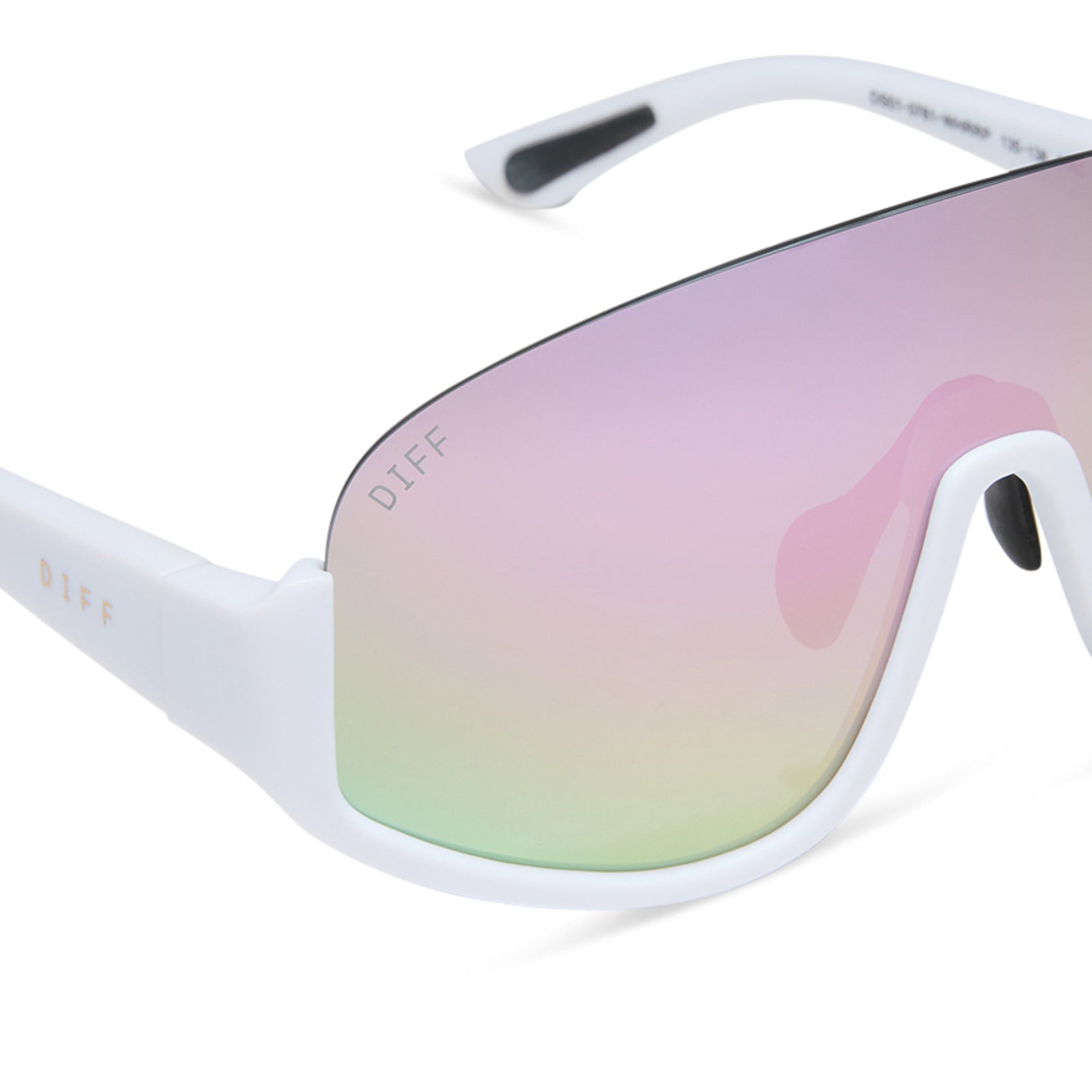 Unisex | Blazer Sunglasses | Matte White | Lavender Polarized Lenses