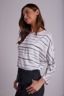 Dolman Sleeve Blouse - Frosted Stripe Print