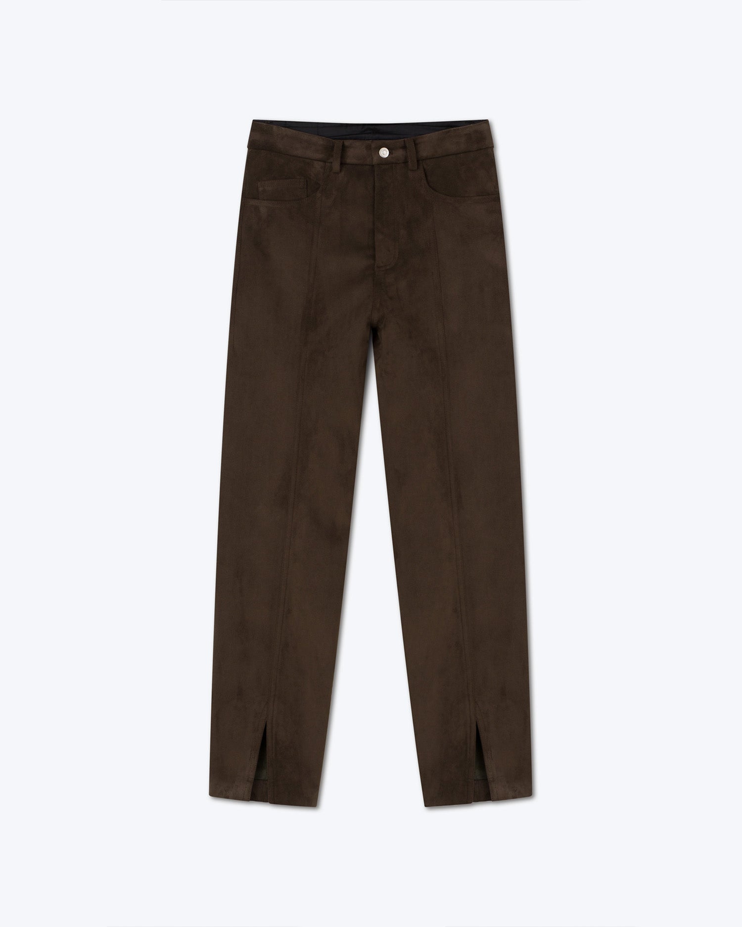 Tibes Alt-Suede Split-Hem Pants | Coffee Bean