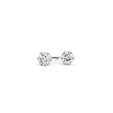 White Gold 6 Prong Natural Diamond Studs | White Gold