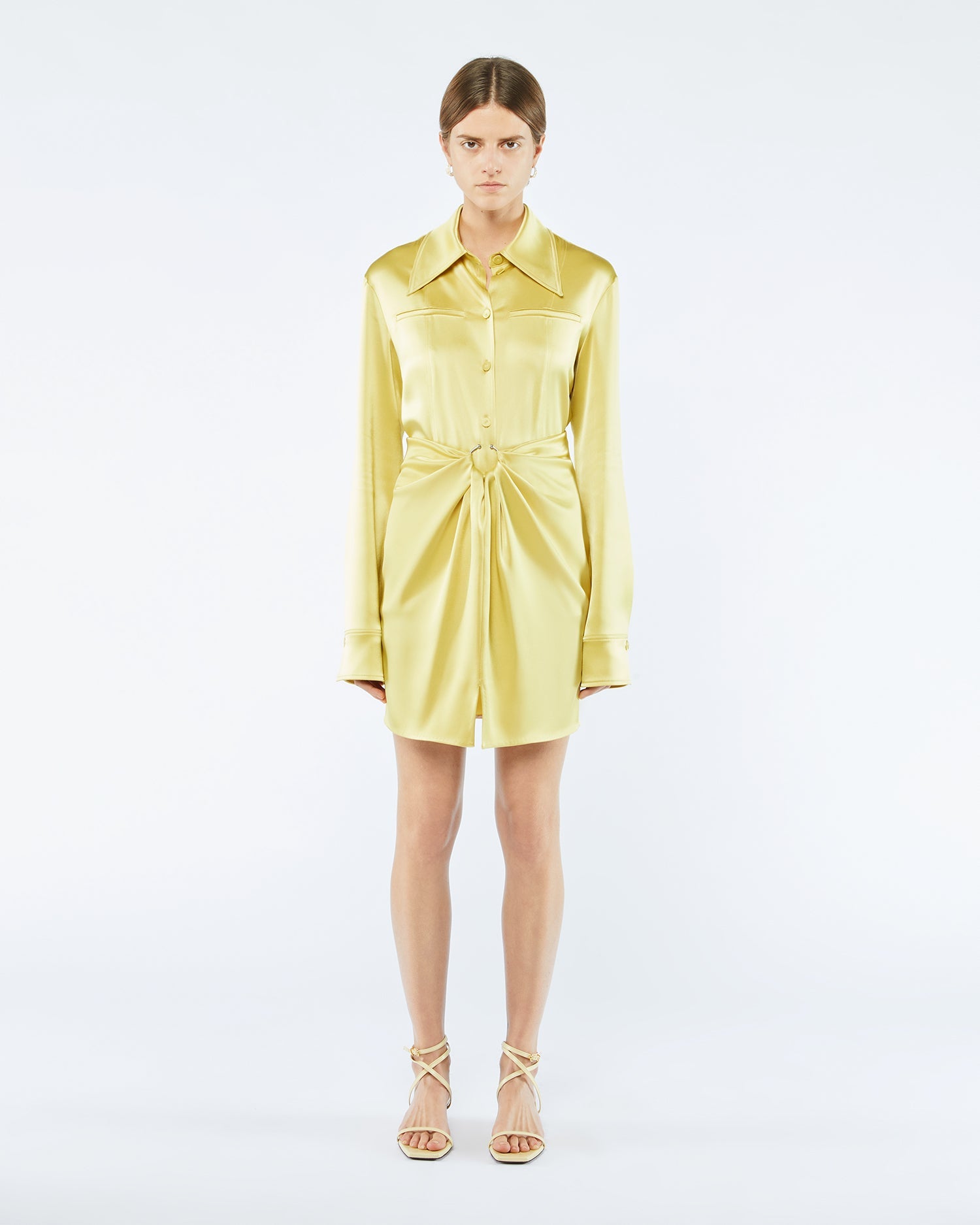 Womens | Nilla Slip Satin Mini Skirt | Yellow