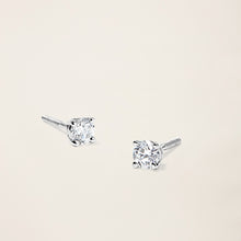 Womens | 18K Solid White Gold | Dalton Solitaire Studs | 0.5 CTW Diamonds