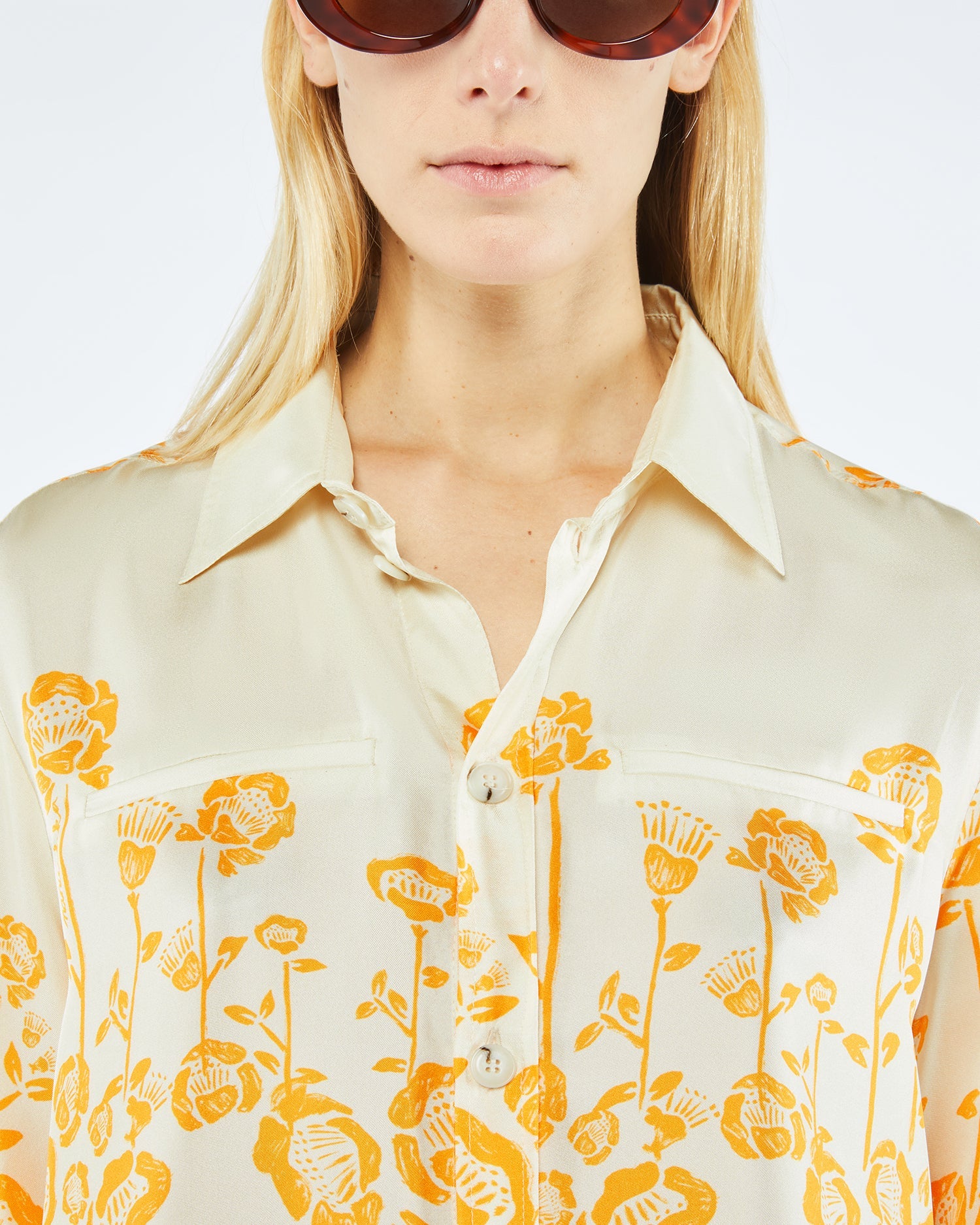 Sabrin Printed Twill Silk Shirt | Blockwood Floral