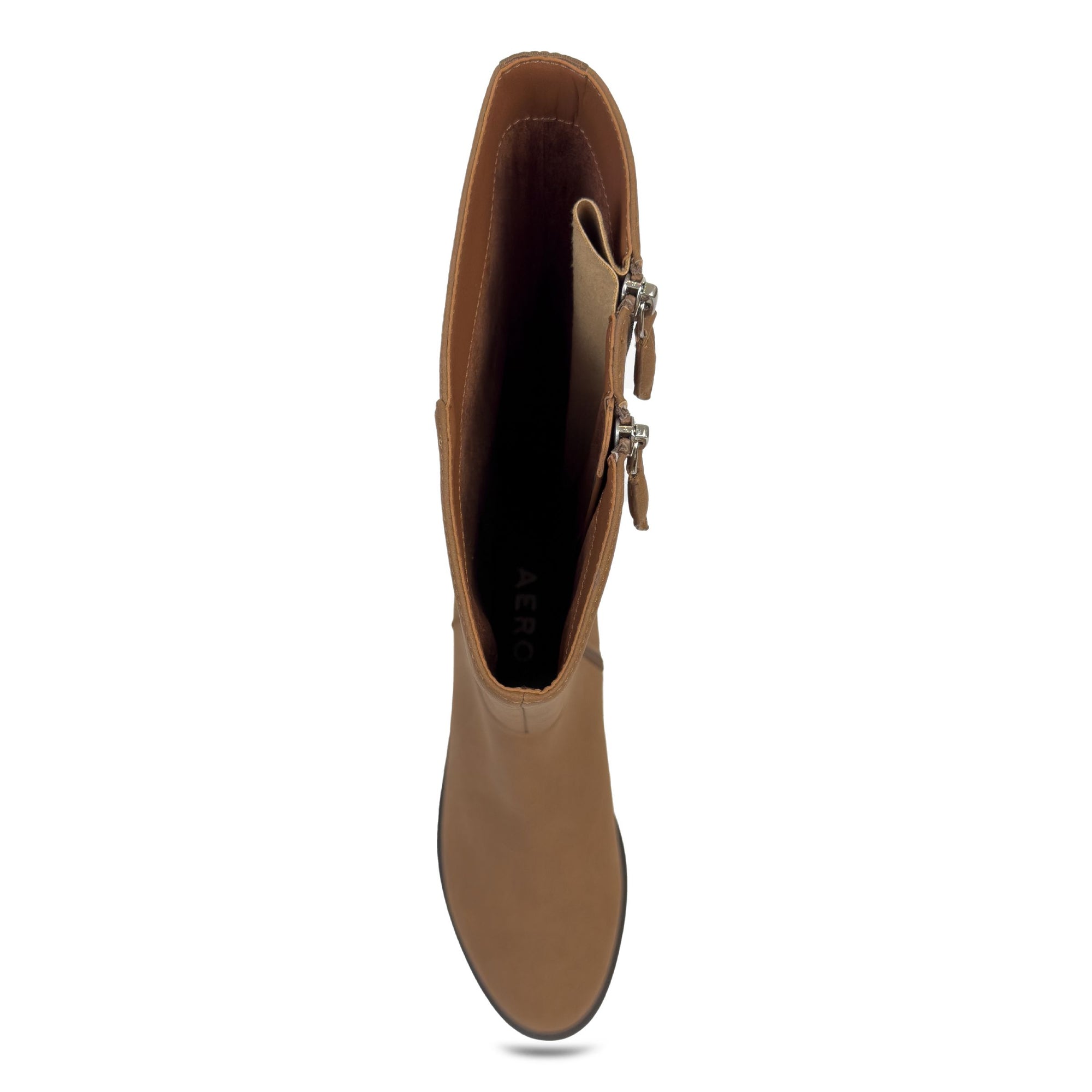 Prue Boot Low Block Heel | Tan Faux Nubuck