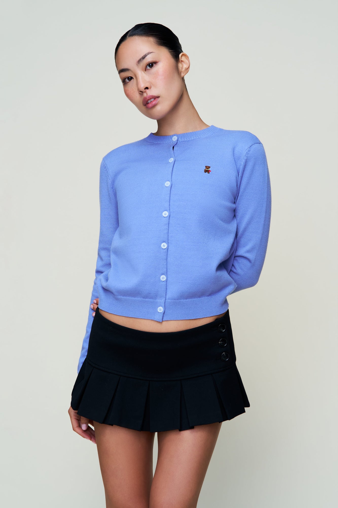 Womens | June Relaxed Wool Cardigan | Fearless Blue