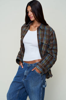 Womens | Parker Quilted Lined Shacket | Brown