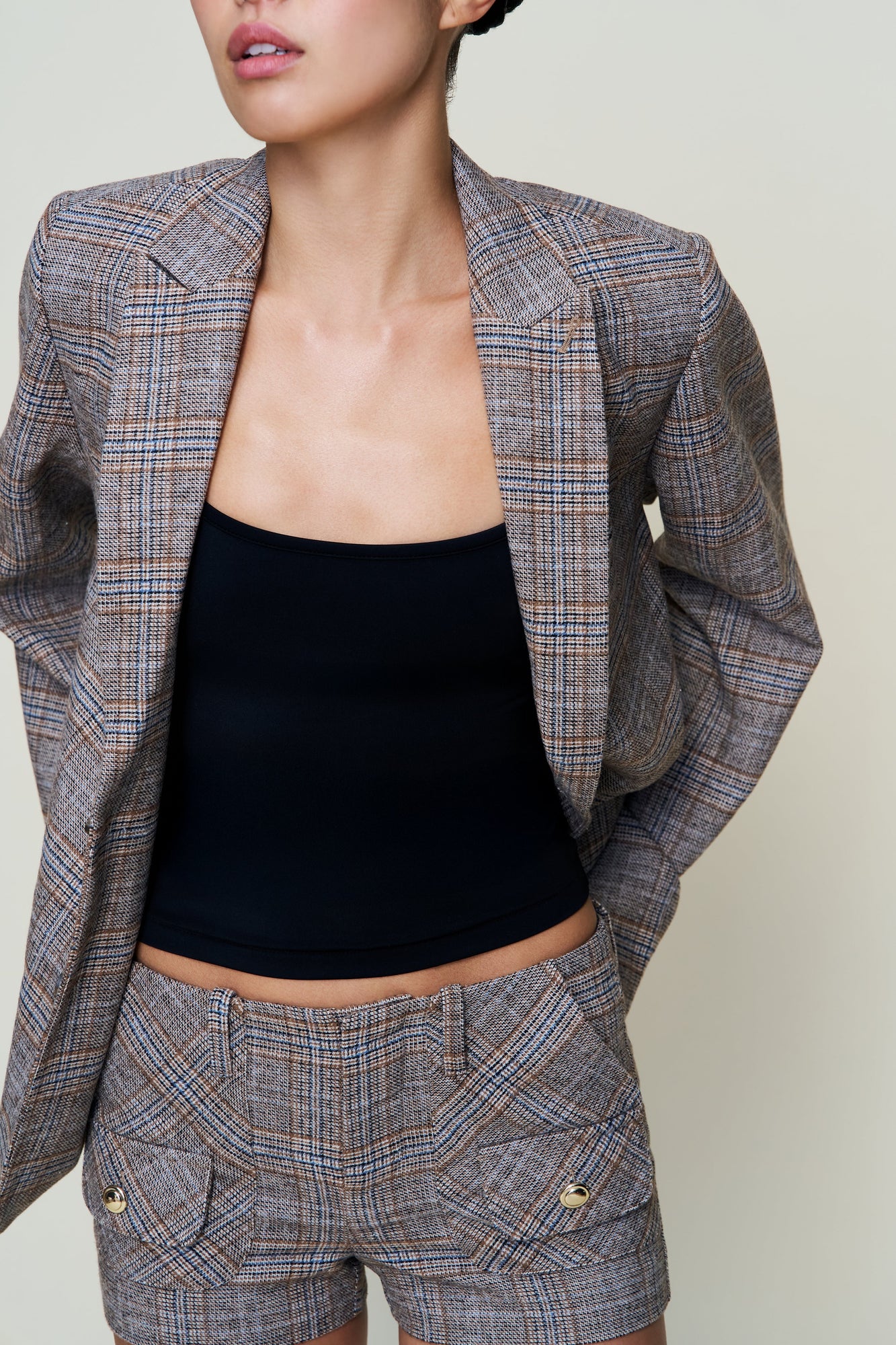 Womens | The Perfect Oversized Tarten Blazer | Green Tartan