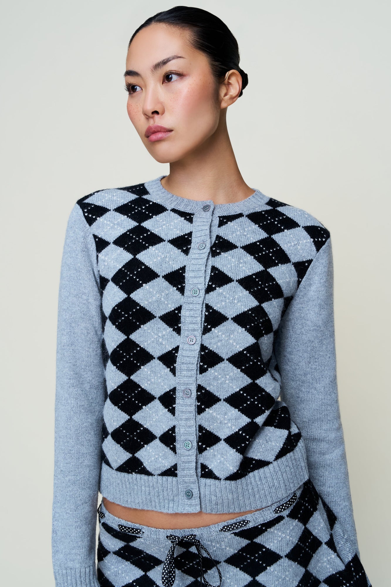 Womens | June Relaxed Wool Cardigan | Argyle Heather Grey
