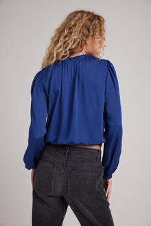 Elastic Shirred Top - Midnight Cobalt