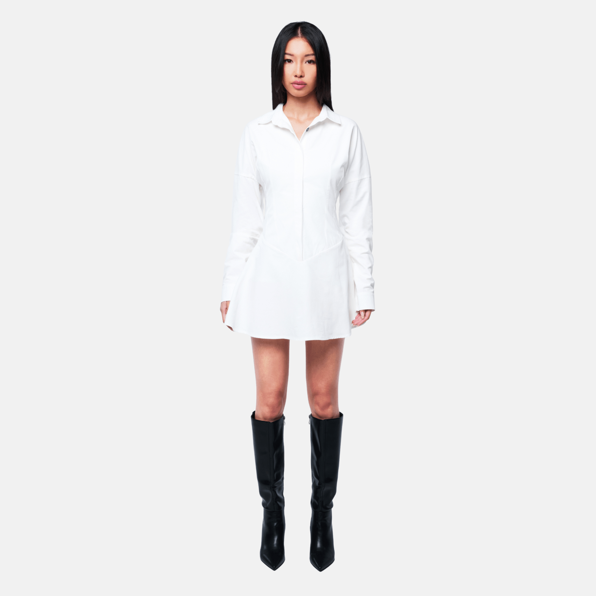 OW Collection ELLIE Shirt Dress Dress 001 - White