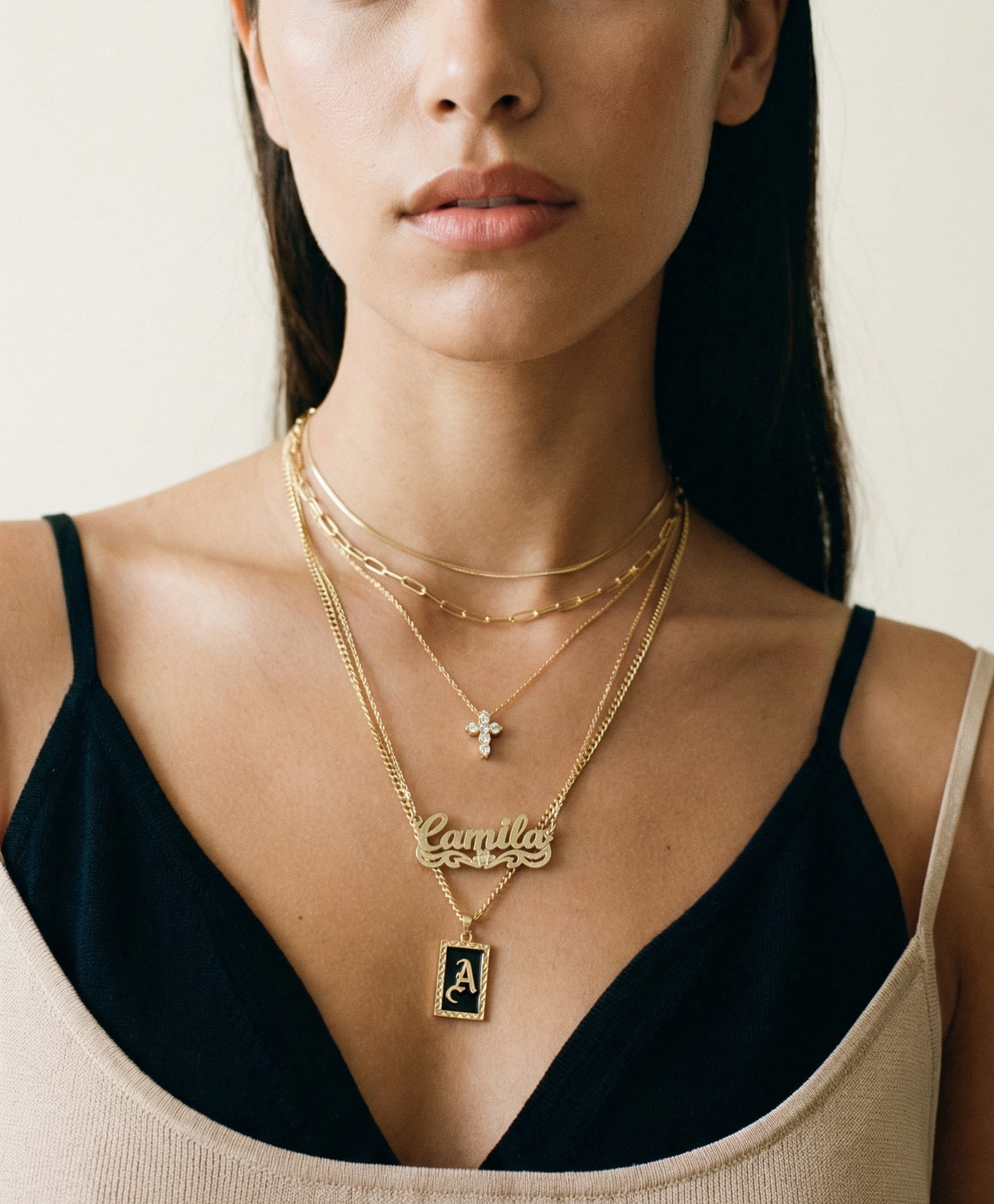 The Enamel Initial Pendant | Gold Vermeil