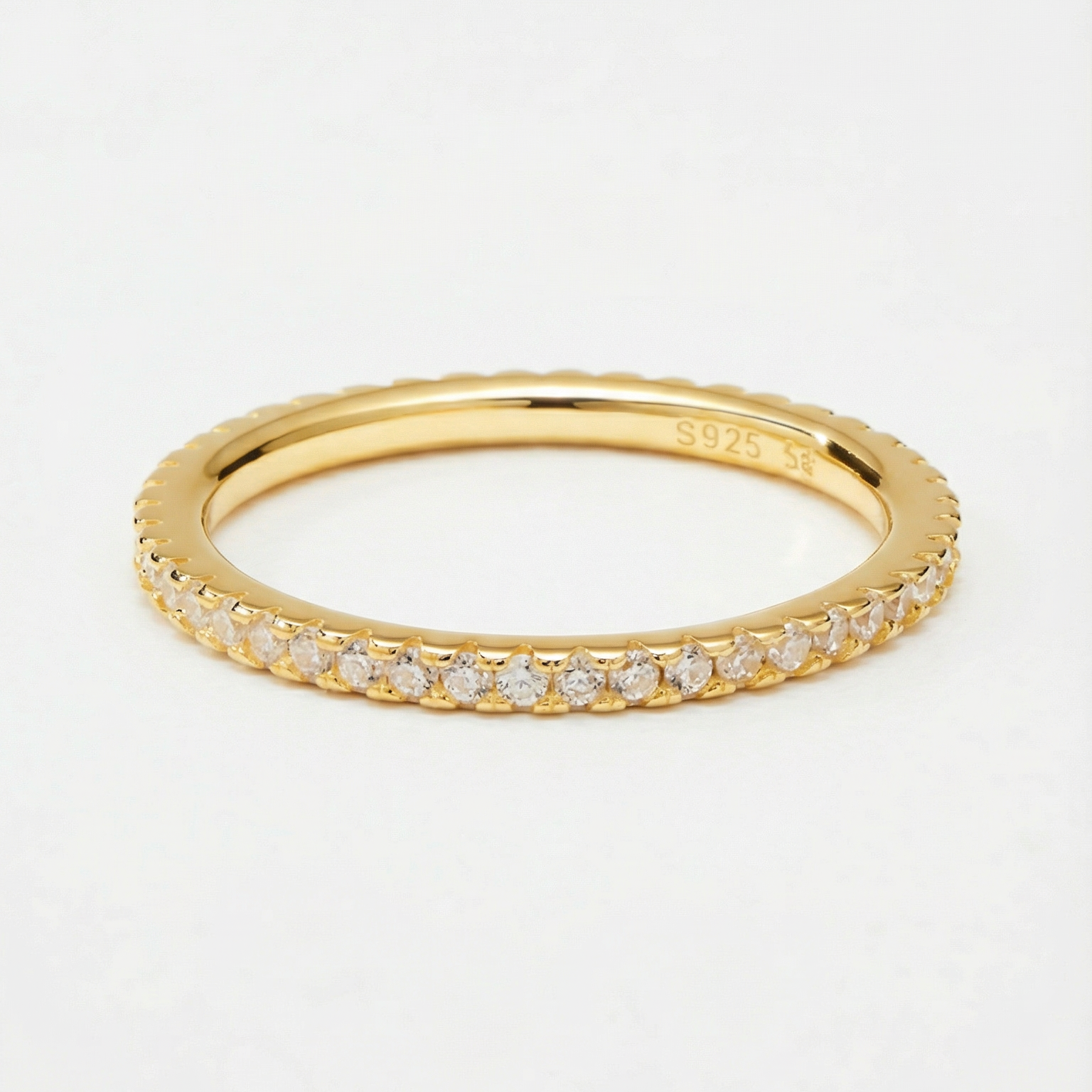 The M Essential Pave Band | Gold Vermeil