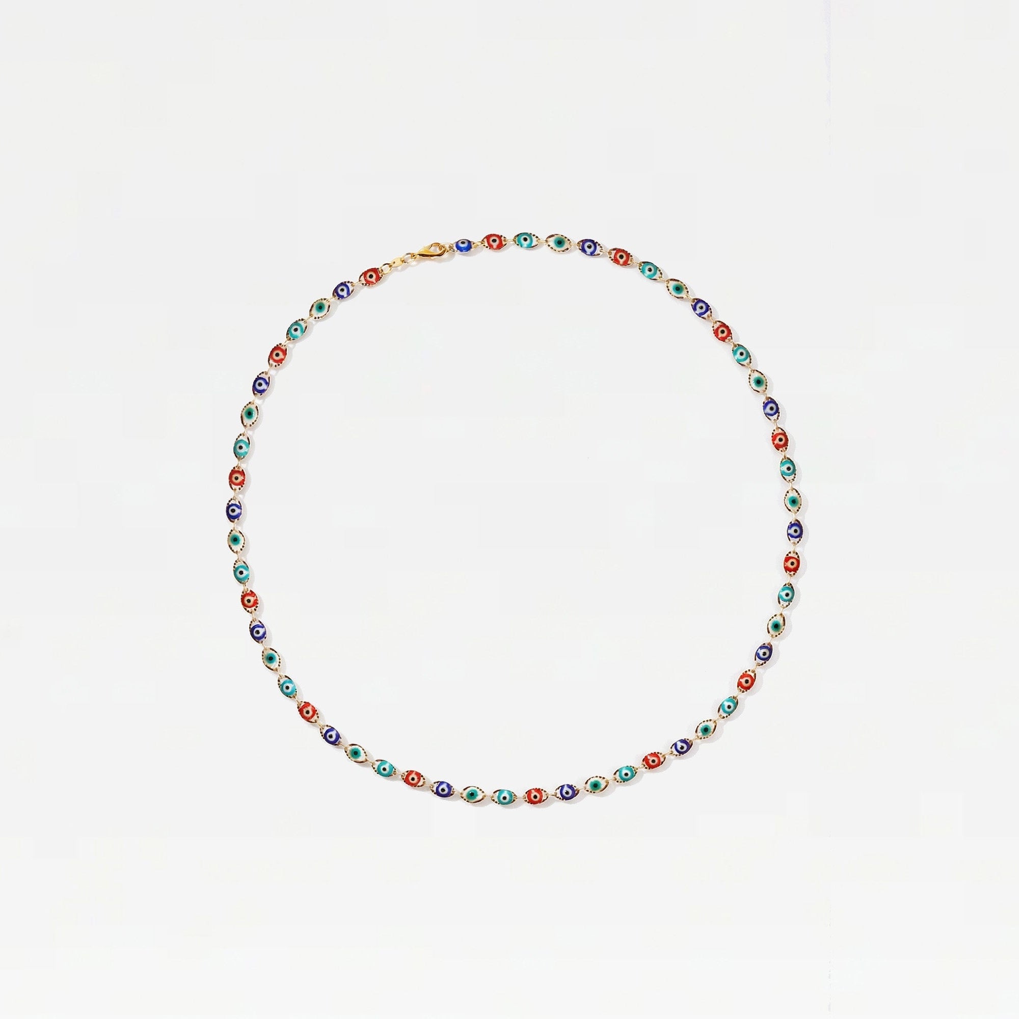 The Full Color Evil Eye Link Necklace | 18Kt Gold Filled