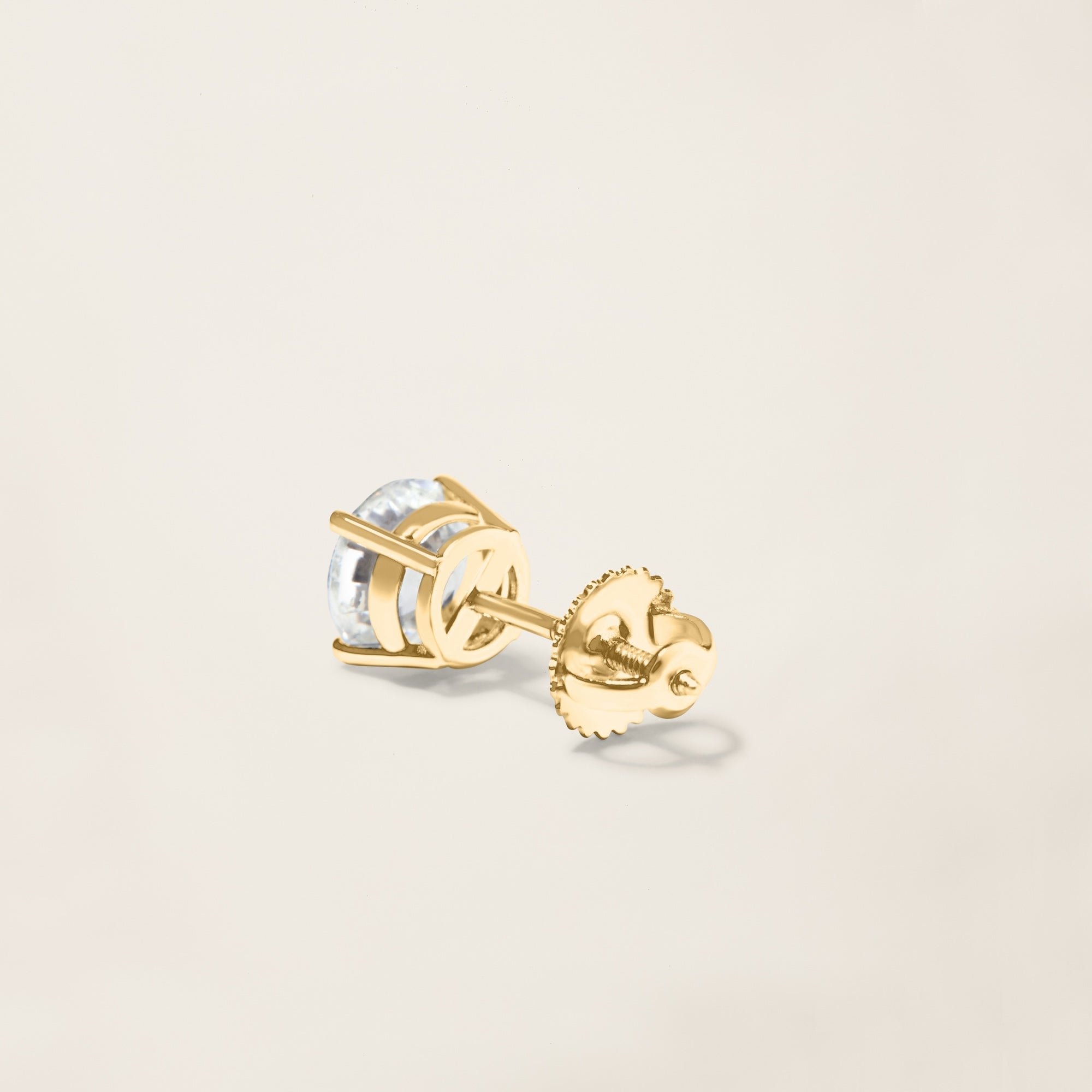 Womens | 18K Solid Yellow Gold | Dalton Solitaire Studs | 1 CTW Diamonds